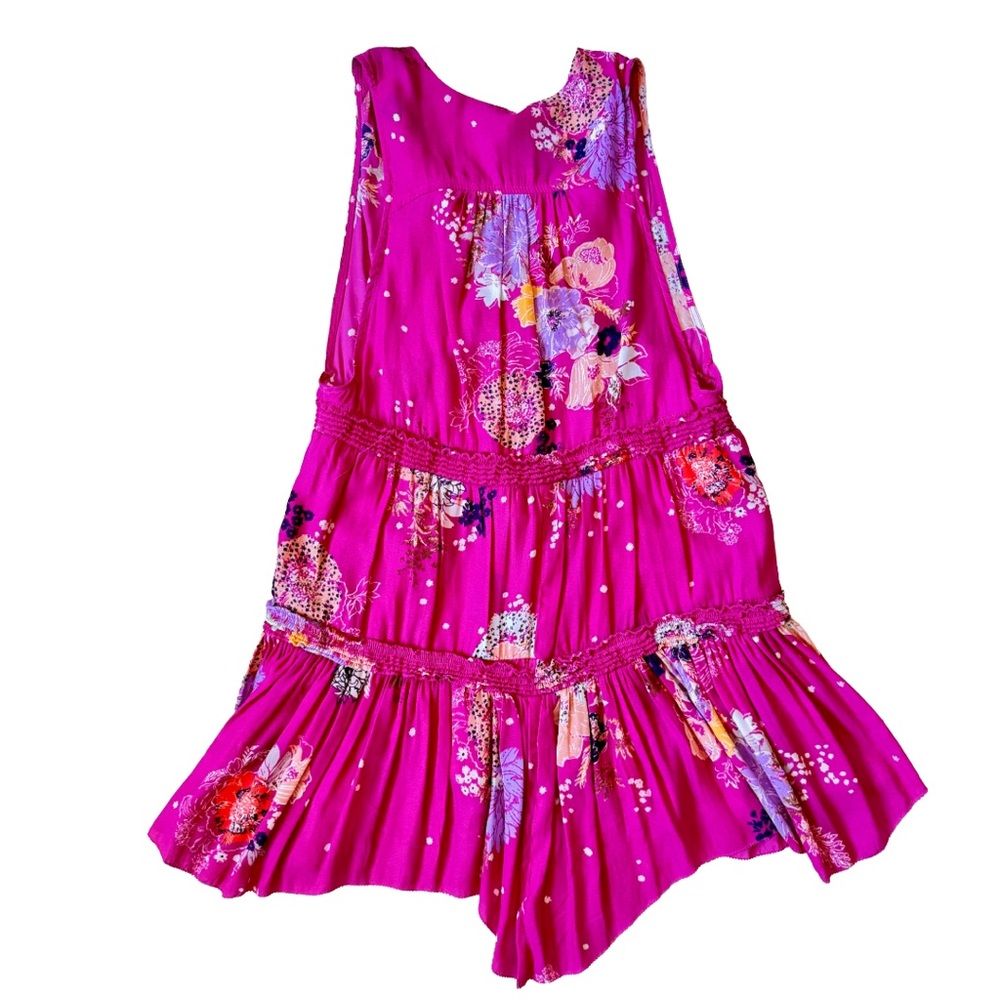 Free People Pink Floral Tunic Top size small